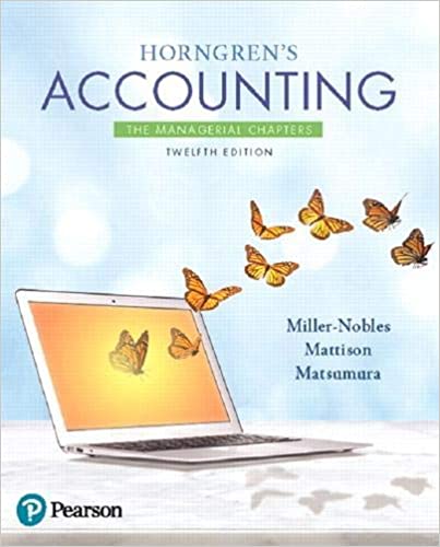 Horngren's Accounting: The Managerial Chapters (12th Edition) - Orginal Pdf